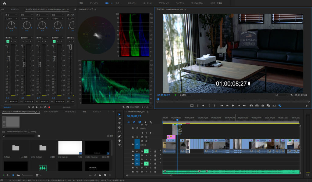 Premiere Pro 編集画面